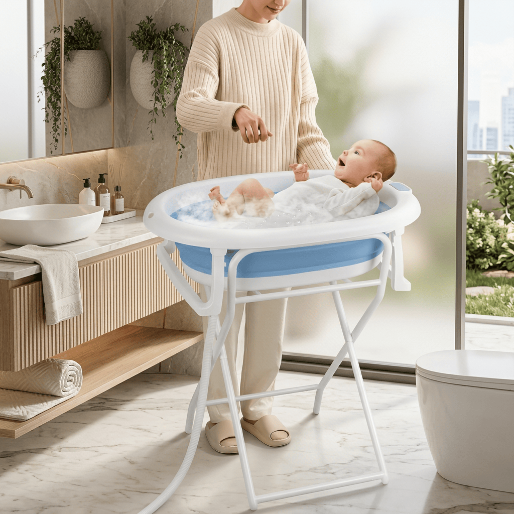 Baignoire Bébé sur Pied | Bain Royal Bleu| Mumoria