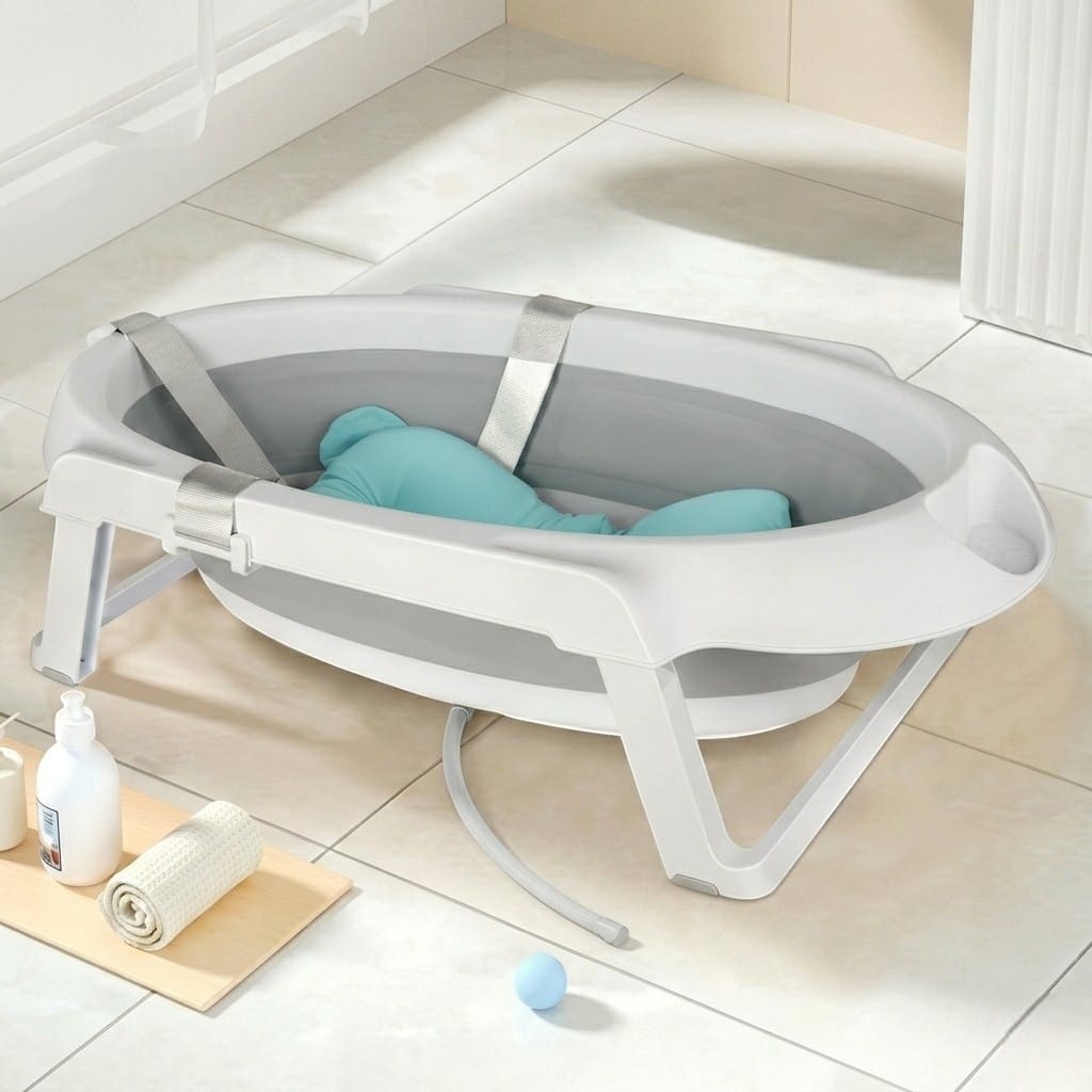 Baignoire Bébé sur Pied | AquaCare Gris | Mumoria