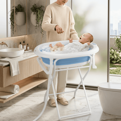 Baignoire Bébé sur Pied | Bain Royal Bleu| Mumoria