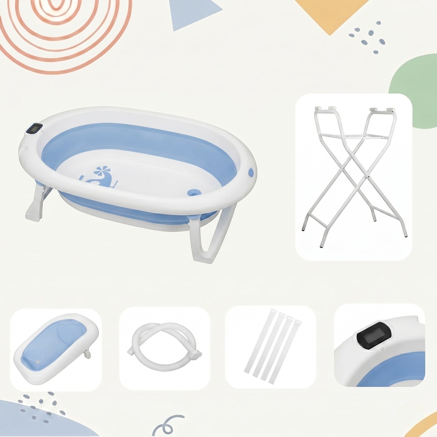 Baignoire Bébé sur Pied | Bain Royal Bleu| Mumoria