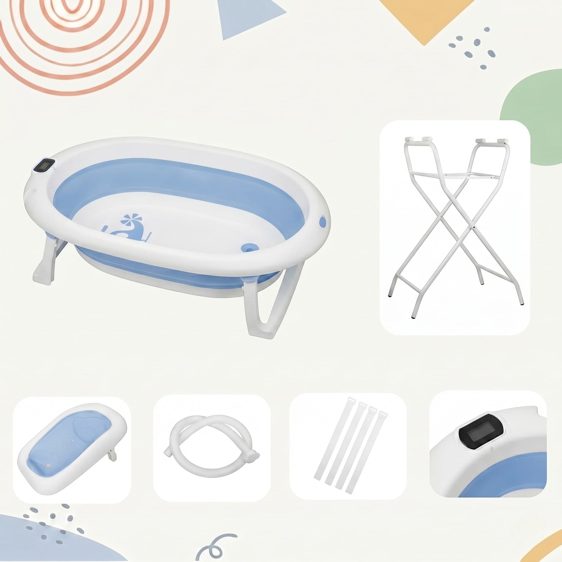 Baignoire Bébé sur Pied | Bain Royal Bleu| Mumoria