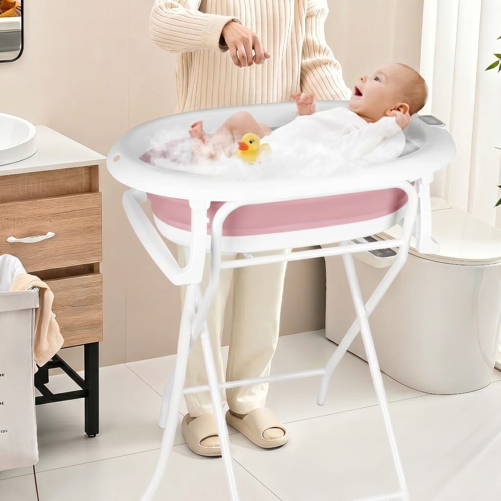 Baignoire Bébé sur Pied | Bain Royal Rose| Mumoria