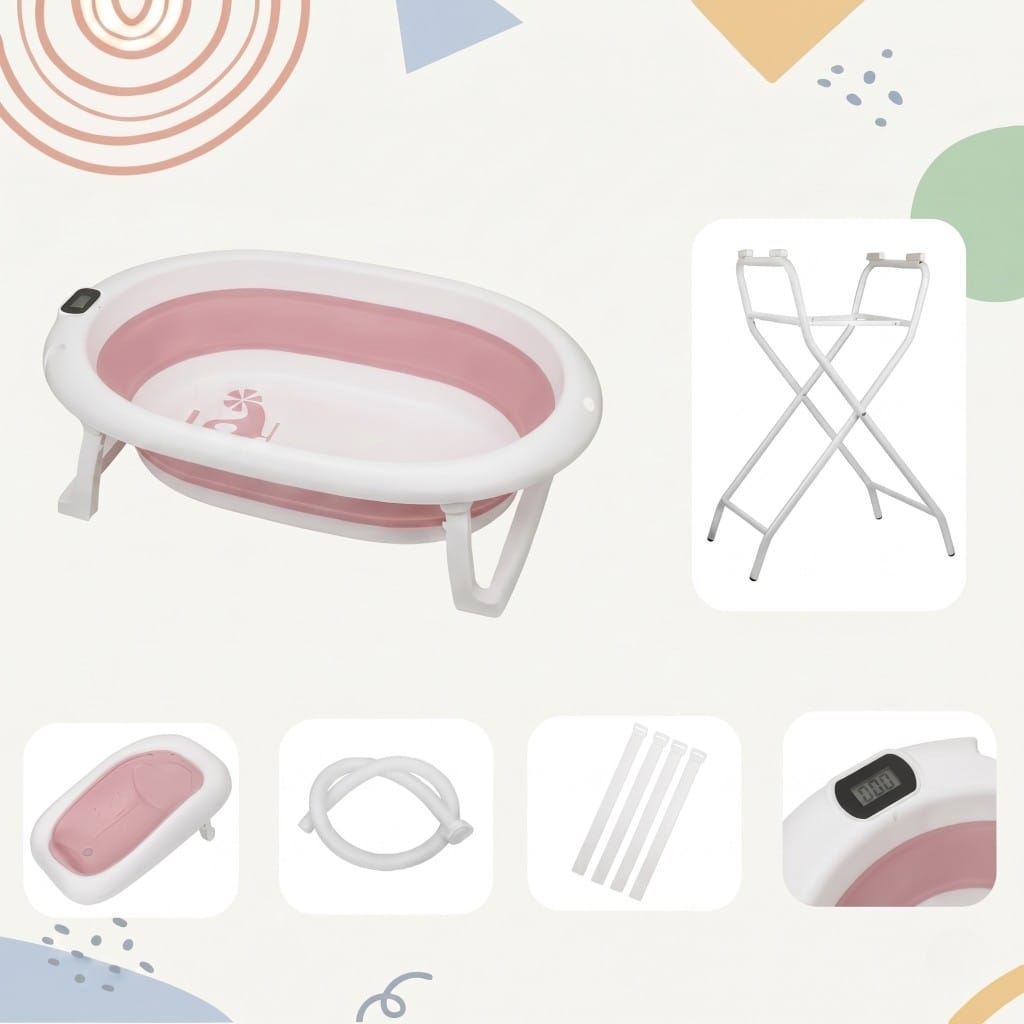 Baignoire Bébé sur Pied | Bain Royal Rose| Mumoria