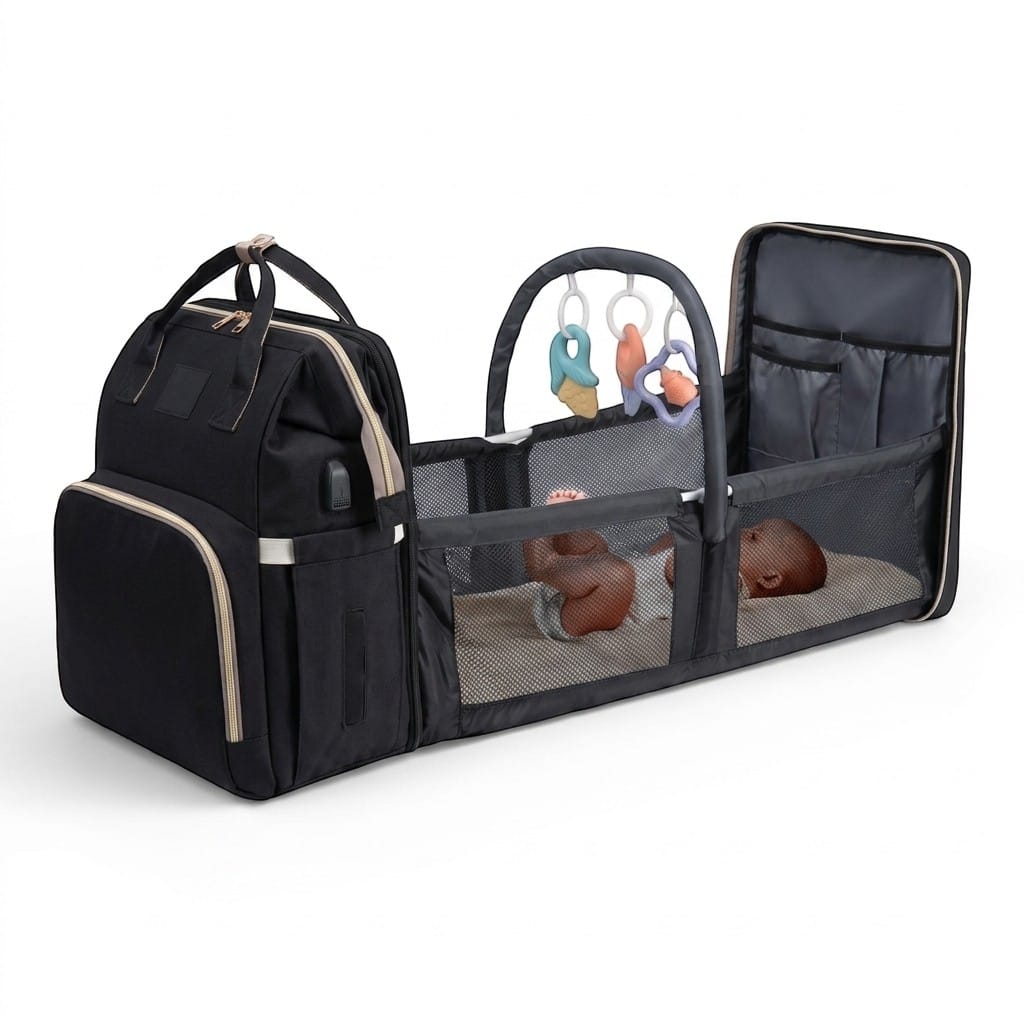 Sac à langer noir | Delina | Mumoria