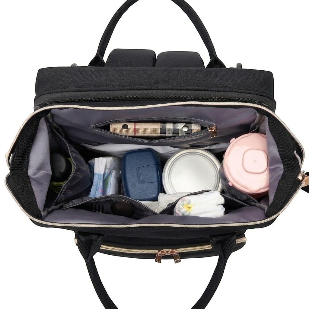 Sac à langer noir | Delina | Mumoria