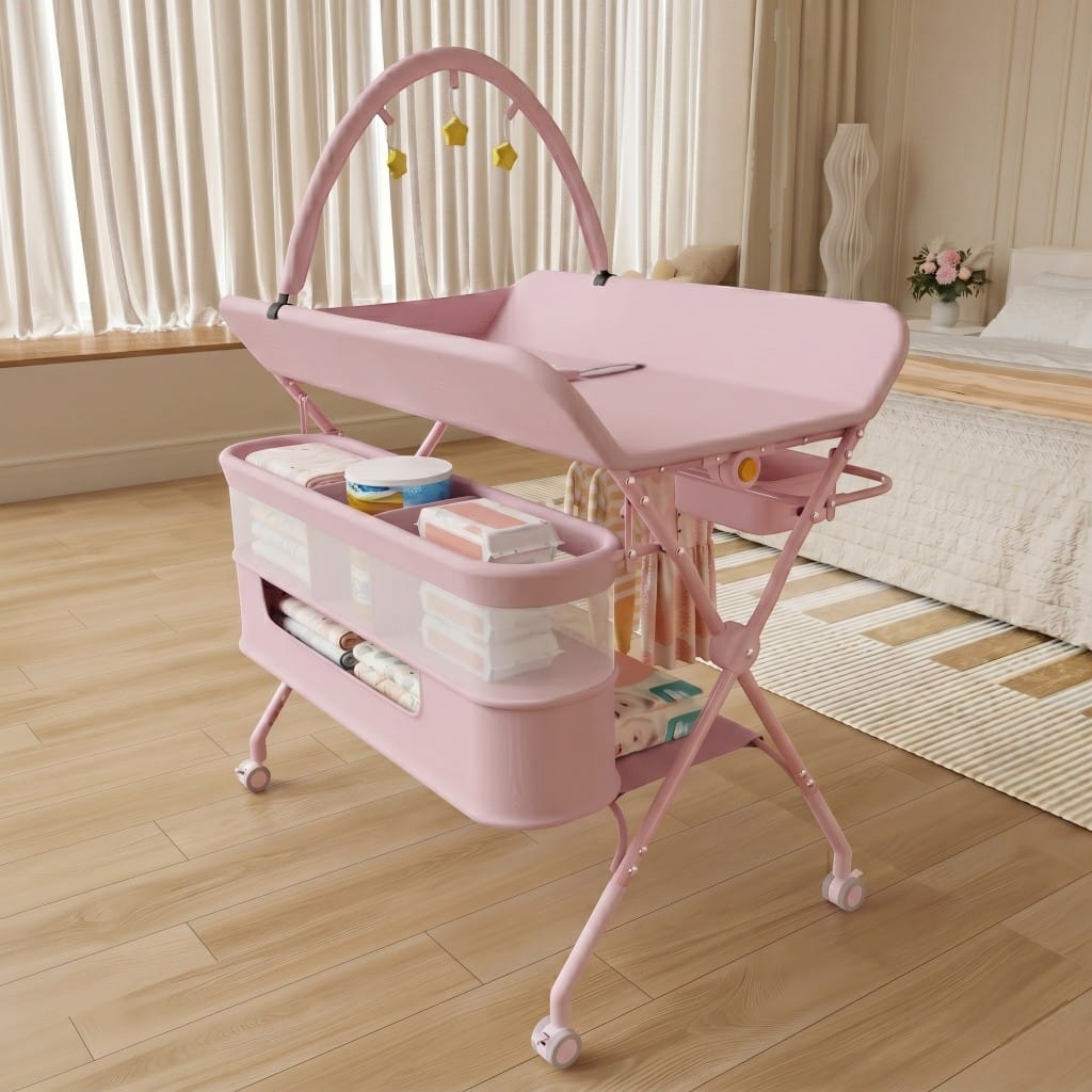 Table à Langer Pliable | Confort+ Rose | Mumoria