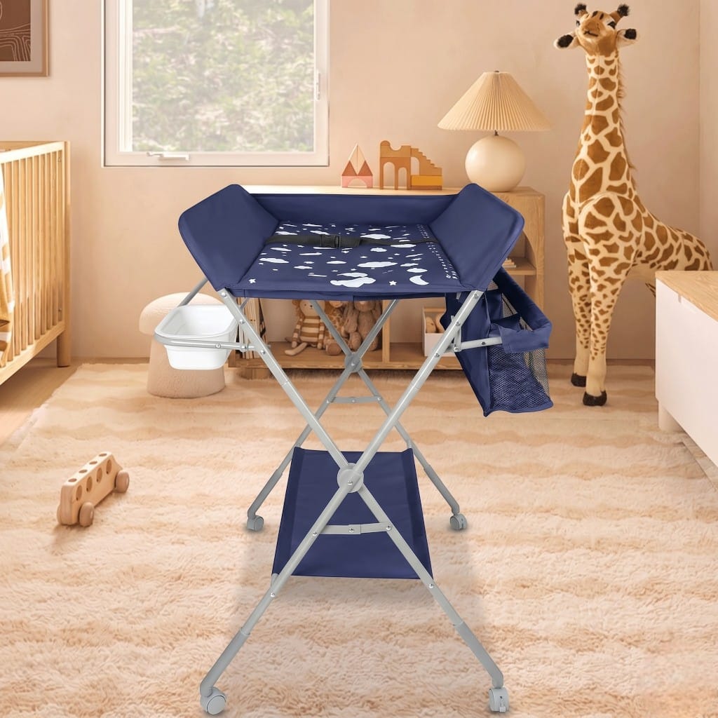 Table à Langer Pliable | Nuage de Soins Bleu | Mumoria