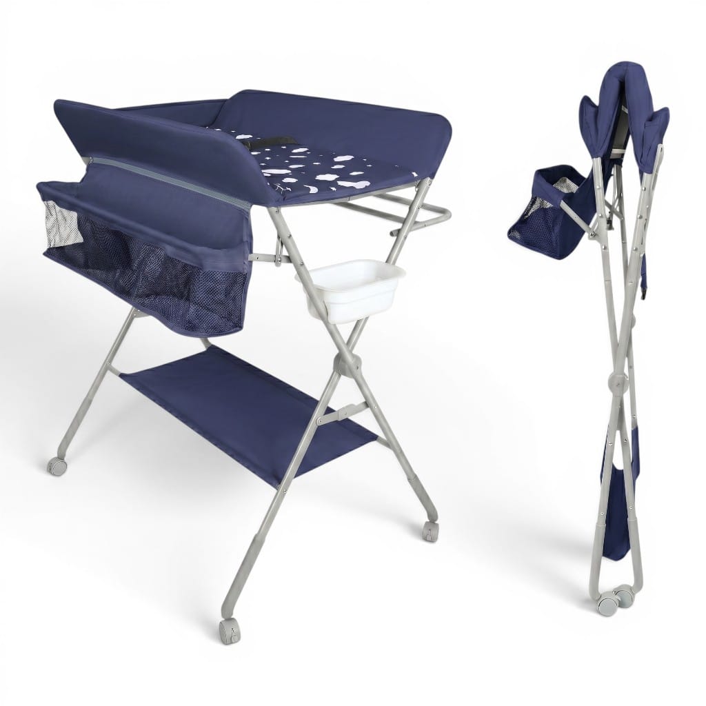Table à Langer Pliable | Nuage de Soins Bleu | Mumoria