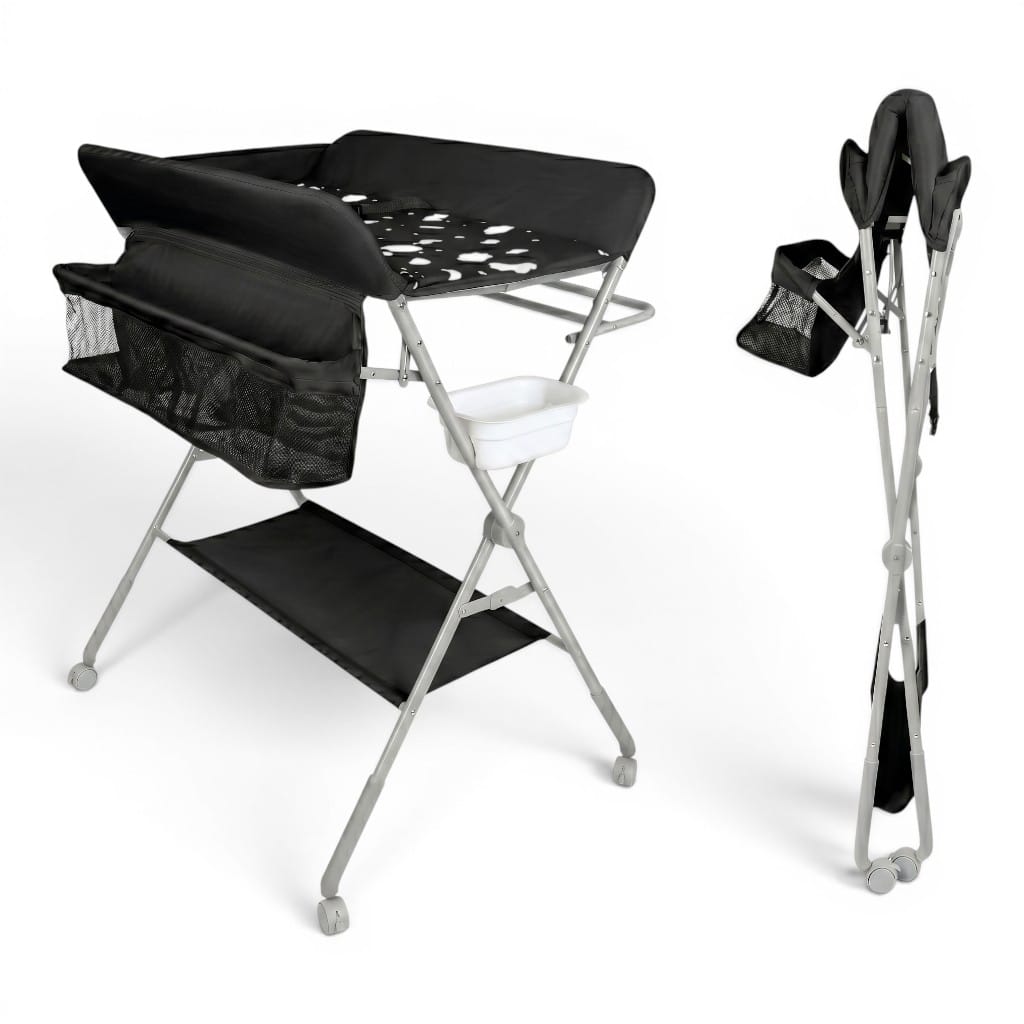 Table à Langer Pliable | Nuage de Soins Noir | Mumoria