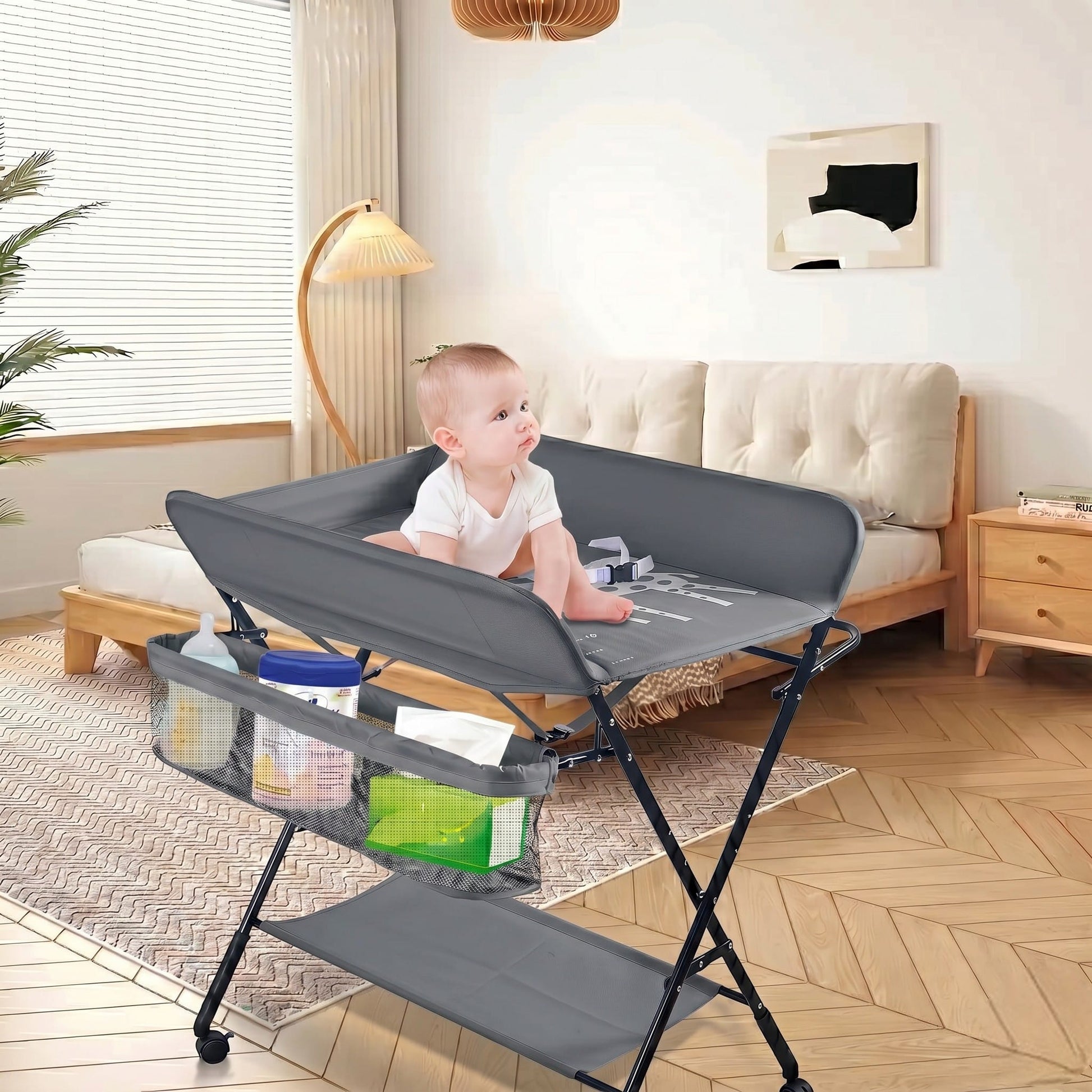 Table à Langer Pliable | Pliable Pro Gris | Mumoria